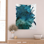 Scenic Route [2]: a pretty, minimal abstract piece in blue and green by Alyssa Hamilton Art Wall Tapestry Gallery Image 2