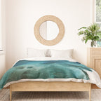 Scenic Route [2]: a pretty, minimal abstract piece in blue and green by Alyssa Hamilton Art Duvet Cover Gallery Image 3