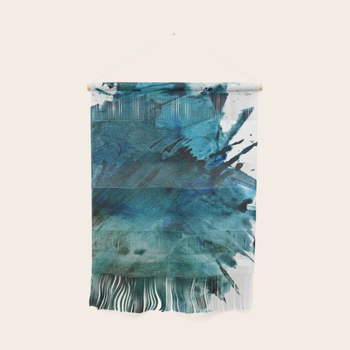 Scenic Route [2]: a pretty, minimal abstract piece in blue and green by Alyssa Hamilton Art Wall Hanging Gallery Image 1