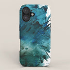 Scenic Route [2]: a pretty, minimal abstract piece in blue and green by Alyssa Hamilton Art iPhone Case Gallery Image 1