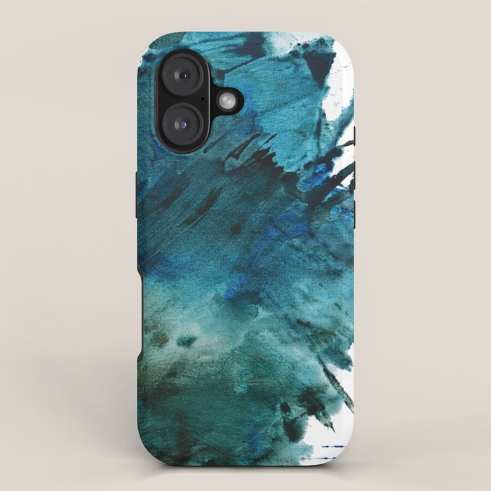 Scenic Route [2]: a pretty, minimal abstract piece in blue and green by Alyssa Hamilton Art iPhone Case Gallery Image 1
