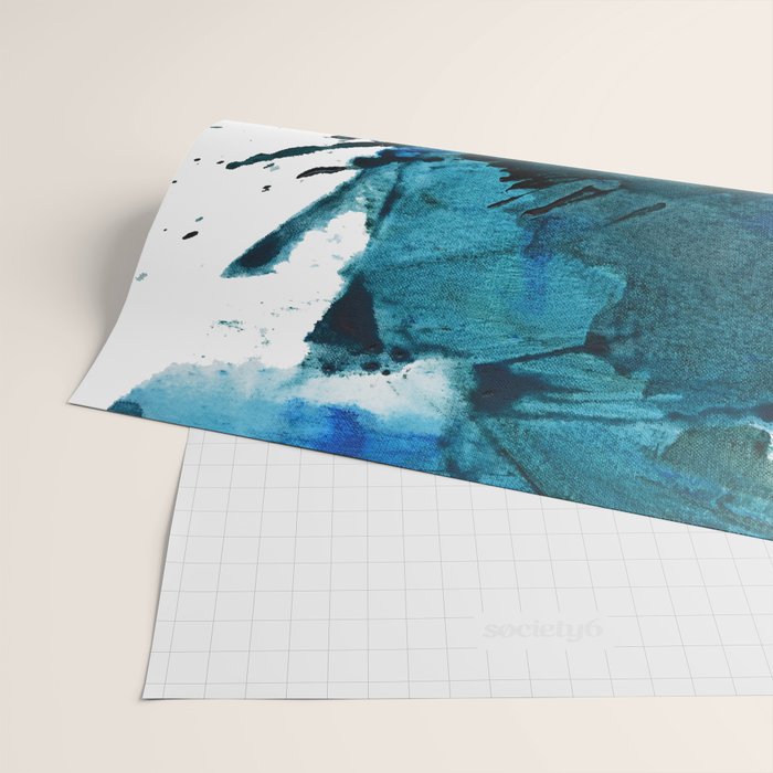 Scenic Route [2]: a pretty, minimal abstract piece in blue and green by Alyssa Hamilton Art Wrapping Paper Gallery Image 2