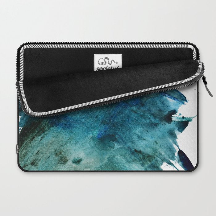 Scenic Route [2]: a pretty, minimal abstract piece in blue and green by Alyssa Hamilton Art Laptop Sleeve Gallery Image 2