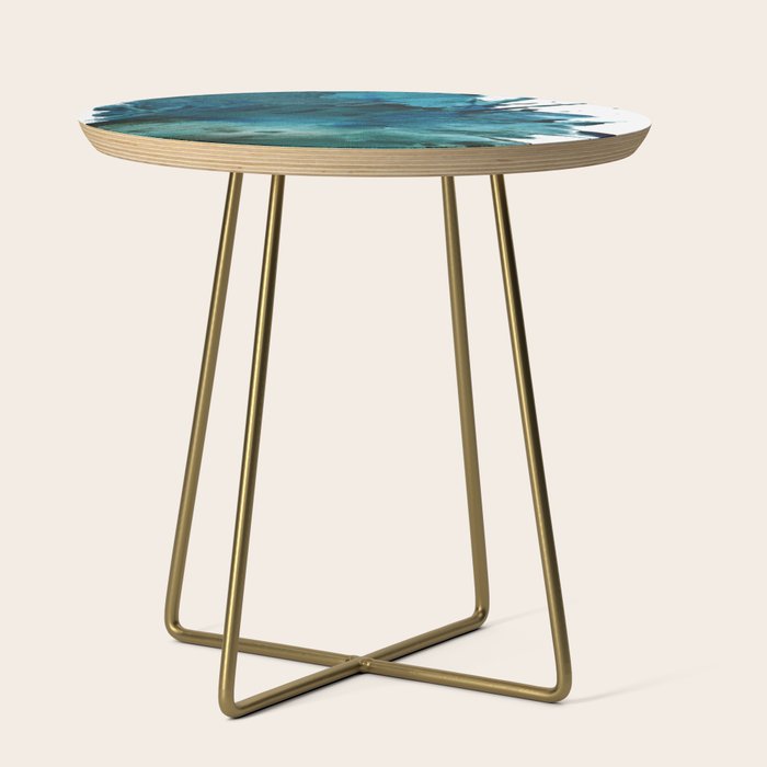 Scenic Route [2]: a pretty, minimal abstract piece in blue and green by Alyssa Hamilton Art Side Table Gallery Image 1