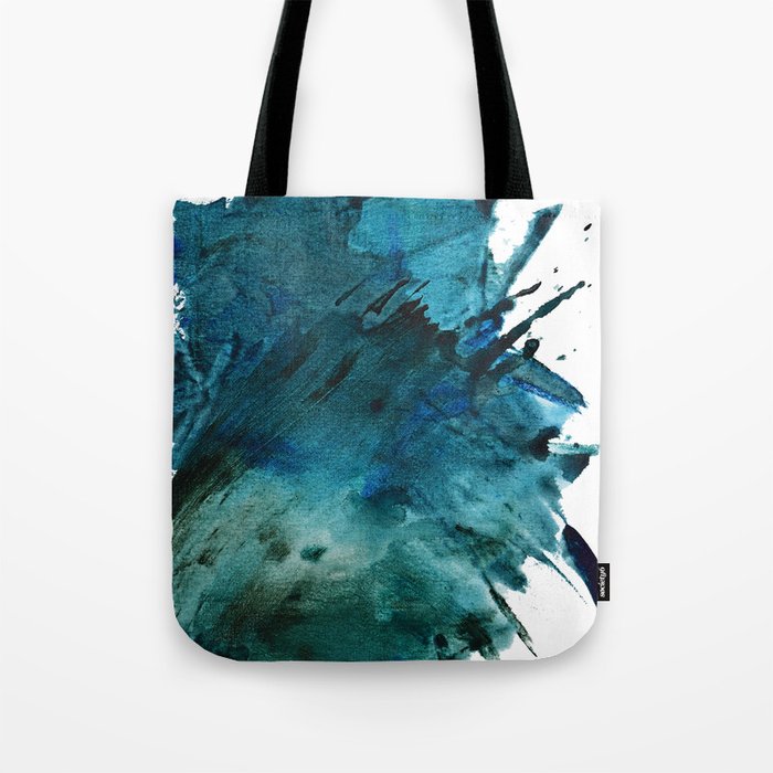 Scenic Route [2]: a pretty, minimal abstract piece in blue and green by Alyssa Hamilton Art Tote Bag Gallery Image 1