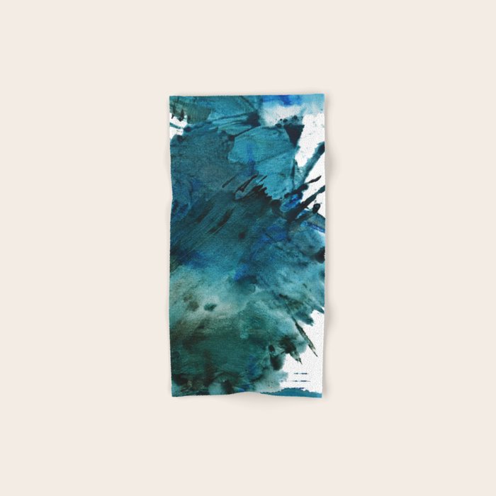 Scenic Route [2]: a pretty, minimal abstract piece in blue and green by Alyssa Hamilton Art Towels Gallery Image 1