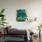 Scenic Route [2]: a pretty, minimal abstract piece in blue and green by Alyssa Hamilton Art Wood Wall Art Gallery Image 2