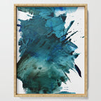 Scenic Route [2]: a pretty, minimal abstract piece in blue and green by Alyssa Hamilton Art Serving Tray Gallery Image 1