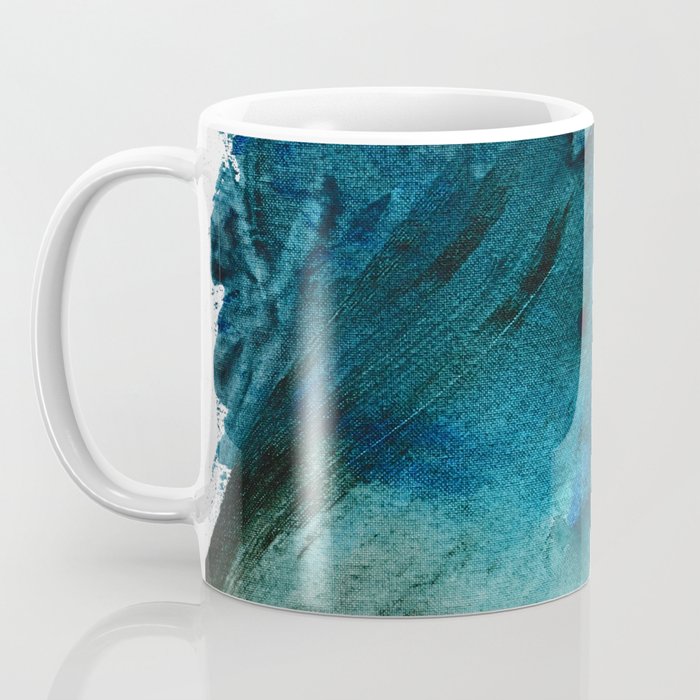 Scenic Route [2]: a pretty, minimal abstract piece in blue and green by Alyssa Hamilton Art Coffee Mug Gallery Image 3