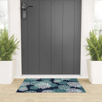 Floral Blooms in Navy, Teal and White Welcome Mat Gallery Image 3