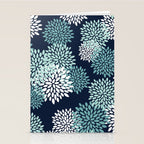 Floral Blooms in Navy, Teal and White Stationery Card Gallery Image 2