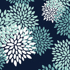 Floral Blooms in Navy, Teal and White Coffee Mug Gallery Image 2