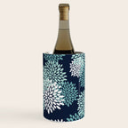 Floral Blooms in Navy, Teal and White Wine Chiller Gallery Image 1