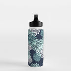 Floral Blooms in Navy, Teal and White Water Bottle Gallery Image 3