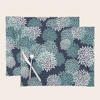 Floral Blooms in Navy, Teal and White Placemat Gallery Image 1