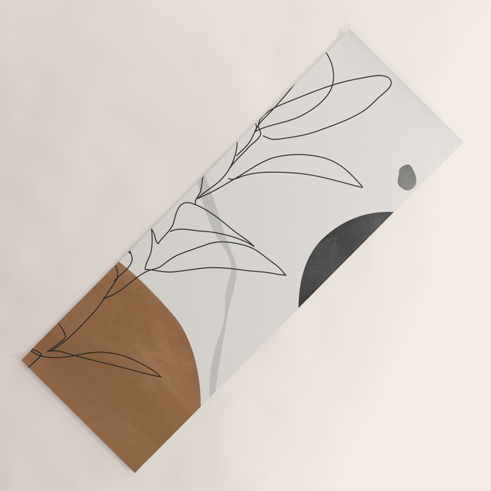 Abstract Art Minimal Plant Yoga Mat Gallery Image 1