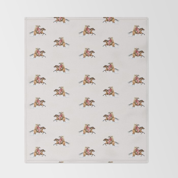 Cowboy Claus - White Throw Blanket Gallery Image 2