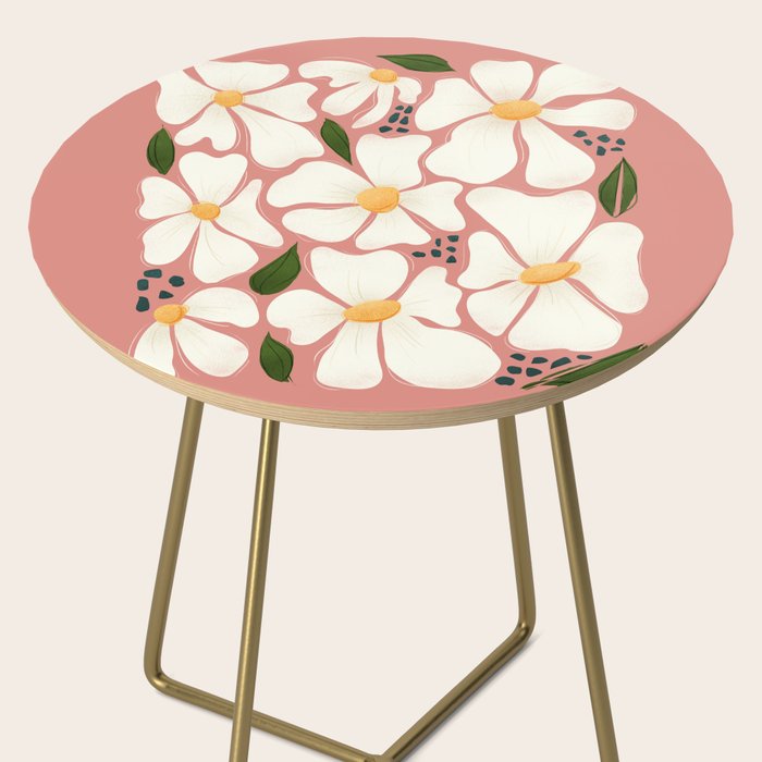 White Daisies On Pink Side Table Gallery Image 2