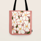 White Daisies On Pink Tote Bag Gallery Image 1