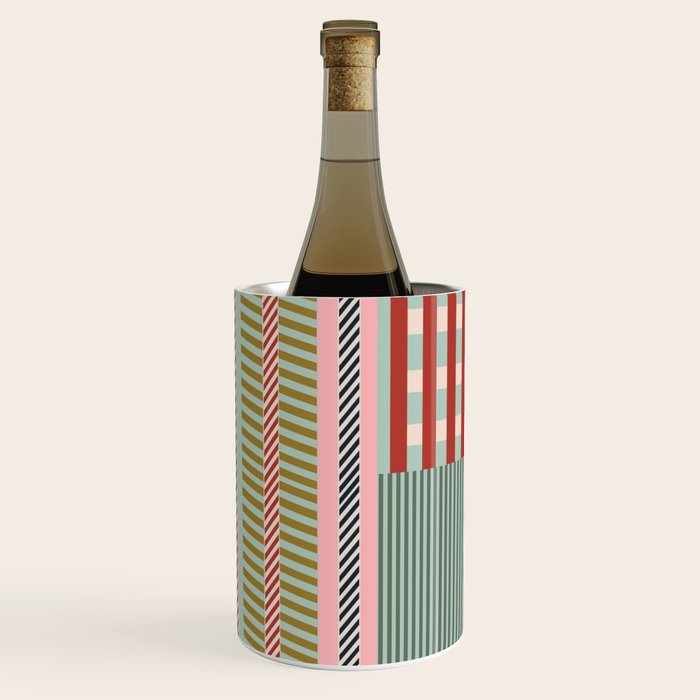 Vintage Striped Geometric Wine Chiller Gallery Image 1
