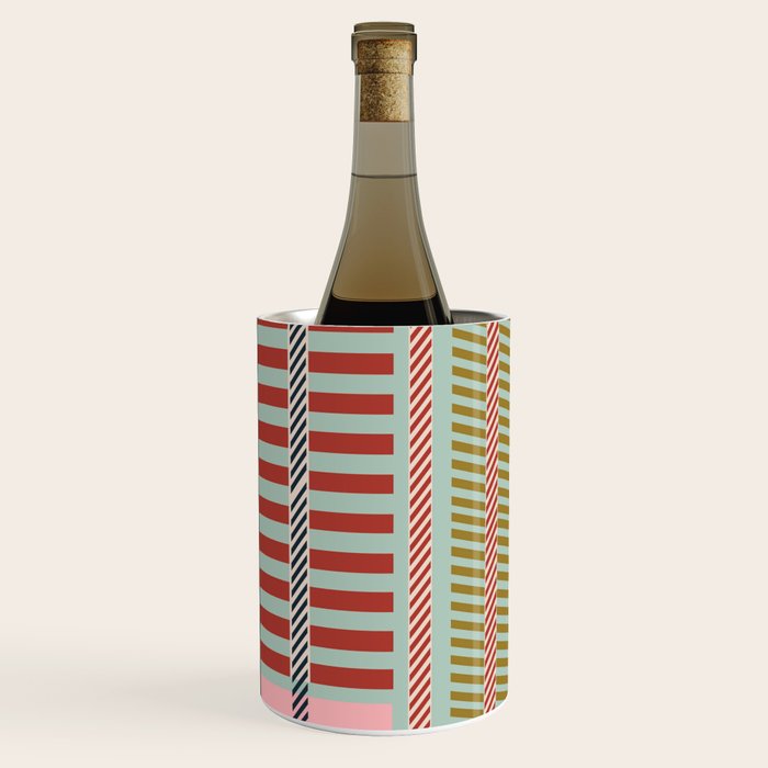 Vintage Striped Geometric Wine Chiller Gallery Image 2