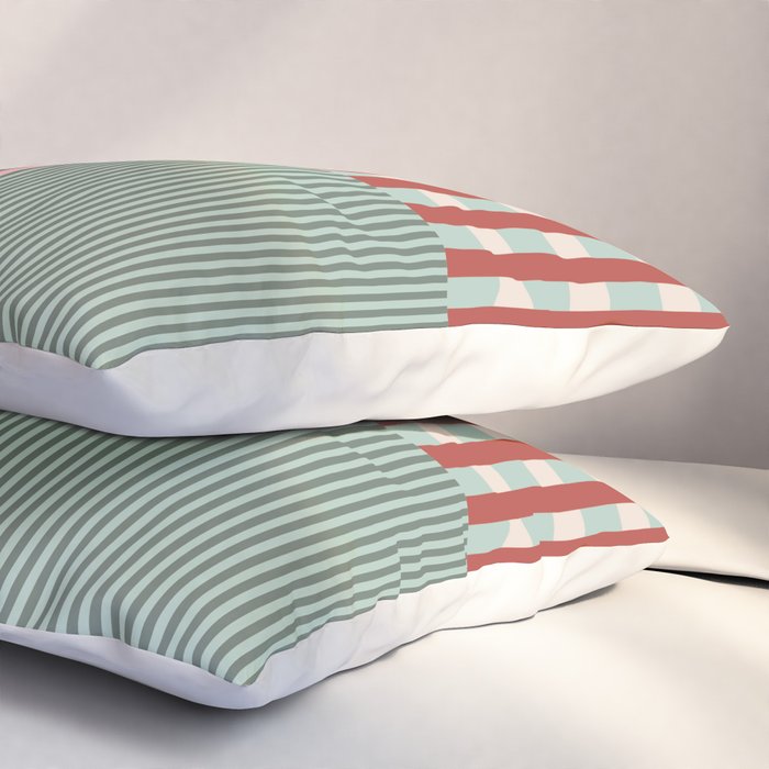 Vintage Striped Geometric Pillow Sham Gallery Image 3