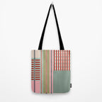 Vintage Striped Geometric Tote Bag Gallery Image 2