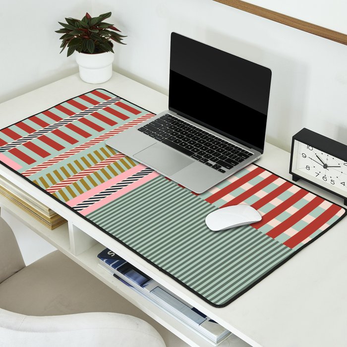 Vintage Striped Geometric Desk Mat Gallery Image 2
