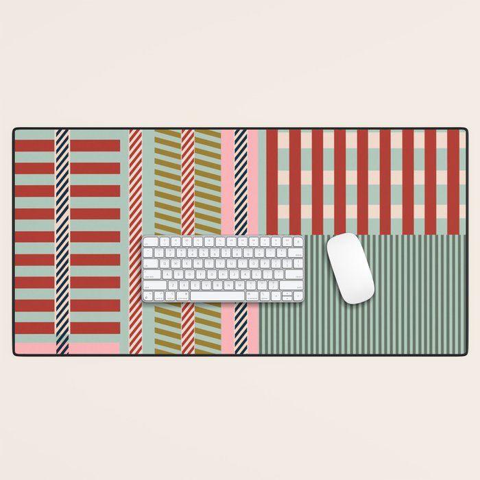 Vintage Striped Geometric Desk Mat Gallery Image 1