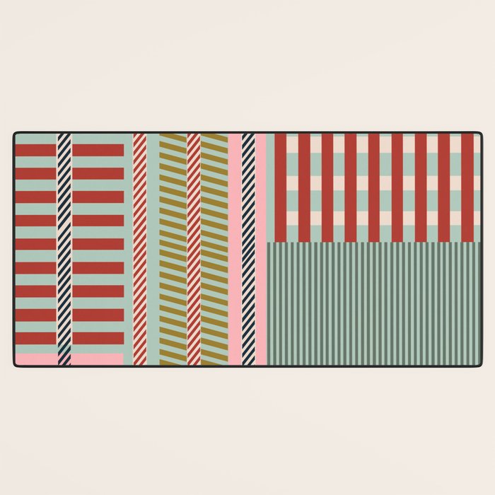 Vintage Striped Geometric Desk Mat Gallery Image 3