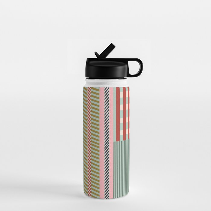 Vintage Striped Geometric Water Bottle Gallery Image 1
