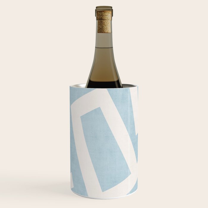 Light Blue Geometric Abstract Artwork Wine Chiller Gallery Image 1