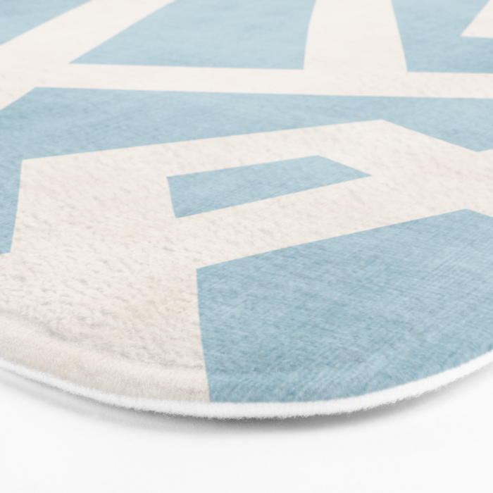 Light Blue Geometric Abstract Artwork Bath Mat Gallery Image 3