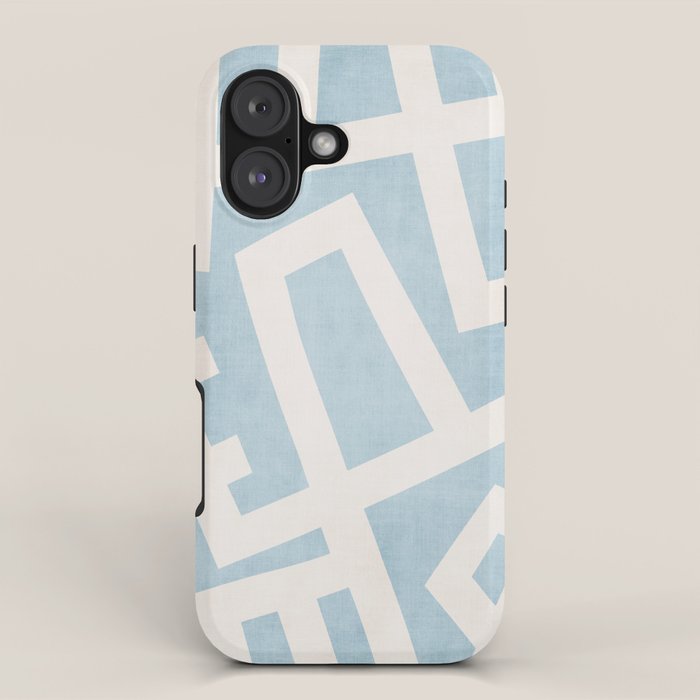 Light Blue Geometric Abstract Artwork iPhone Case Gallery Image 1