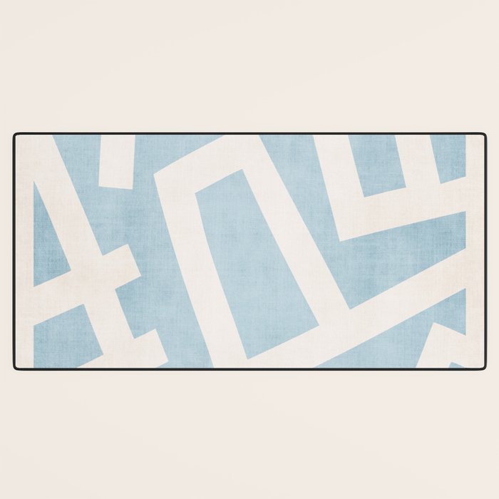 Light Blue Geometric Abstract Artwork Desk Mat Gallery Image 3