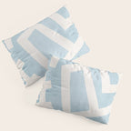 Light Blue Geometric Abstract Artwork Pillow Sham Gallery Image 3