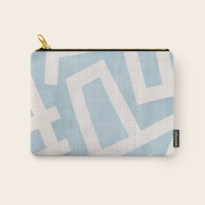 Light Blue Geometric Abstract Artwork Carry All Pouch Gallery Image 1