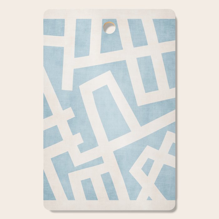 Light Blue Geometric Abstract Artwork Cutting Board Gallery Image 1