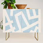 Light Blue Geometric Abstract Artwork Credenza Gallery Image 1