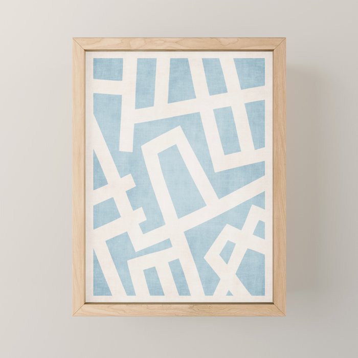 Light Blue Geometric Abstract Artwork Mini Art Print Gallery Image 1