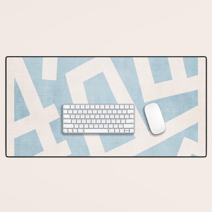 Light Blue Geometric Abstract Artwork Desk Mat Gallery Image 1
