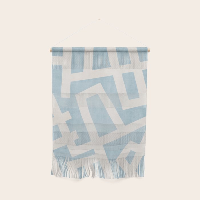 Light Blue Geometric Abstract Artwork Wall Hanging Gallery Image 1