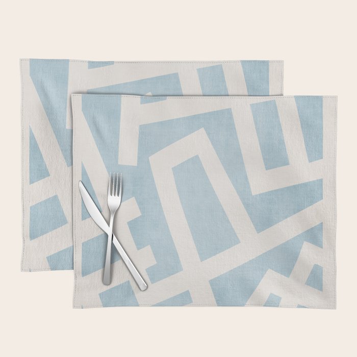 Light Blue Geometric Abstract Artwork Placemat Gallery Image 1