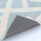 Light Blue Geometric Abstract Artwork Rug Gallery Image 4