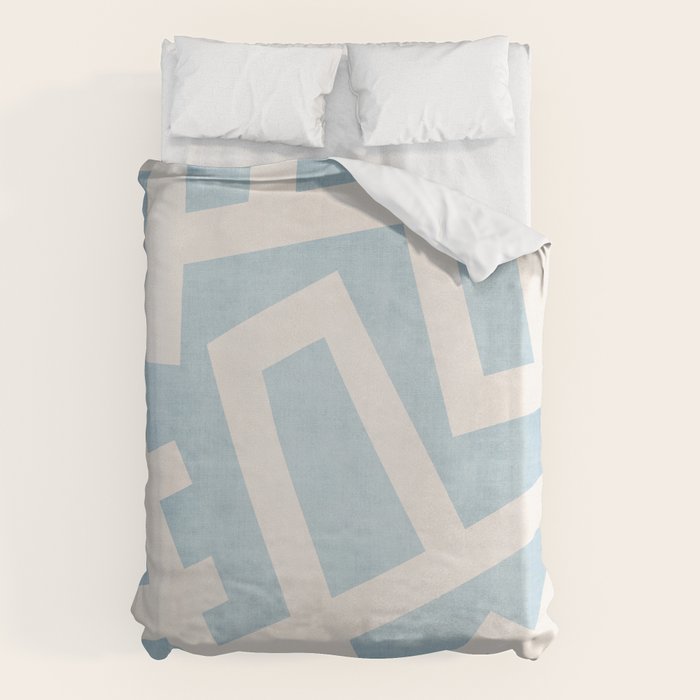Light Blue Geometric Abstract Artwork Duvet Cover Gallery Image 6