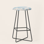 Light Blue Geometric Abstract Artwork Stool Gallery Image 1