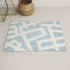 Light Blue Geometric Abstract Artwork Rug Gallery Image 1