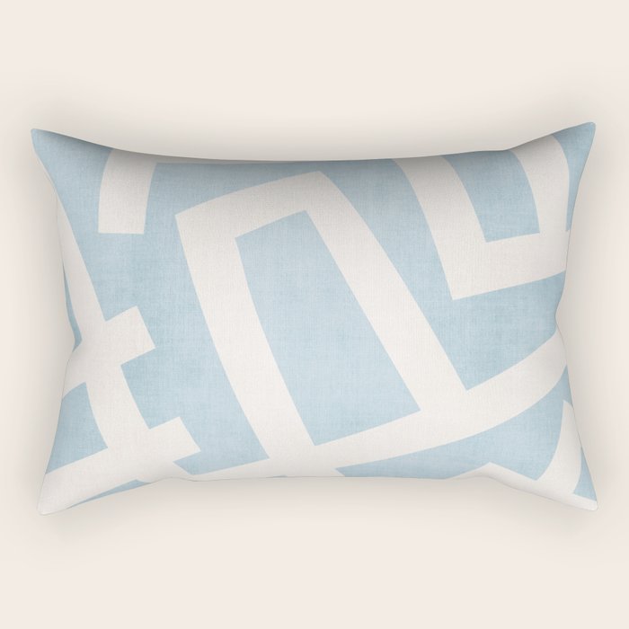 Light Blue Geometric Abstract Artwork Rectangular Pillow Gallery Image 1