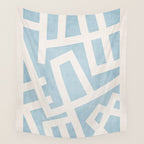 Light Blue Geometric Abstract Artwork Wall Tapestry Gallery Image 4