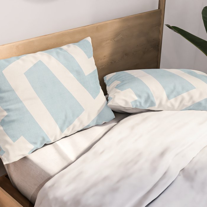 Light Blue Geometric Abstract Artwork Pillow Sham Gallery Image 2